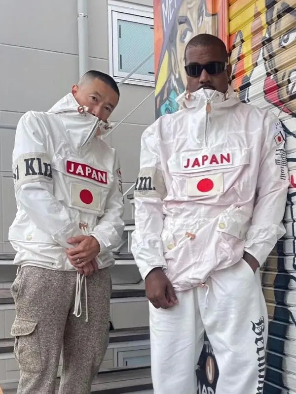 White pullover anorak jacket inspired by BEAMS x Polo Ralph Lauren Japan collaboration with clean, casual fit