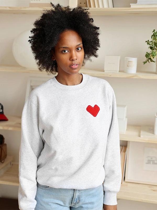 Grey fleece crewneck sweatshirt inspired by Province of Canada styling, recreated with a smooth exterior and warm interior lining.