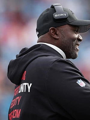 2025 Tampa Bay Buccaneers Inspire Change black hoodie highlighting Opportunity Equity Freedom Justice text design