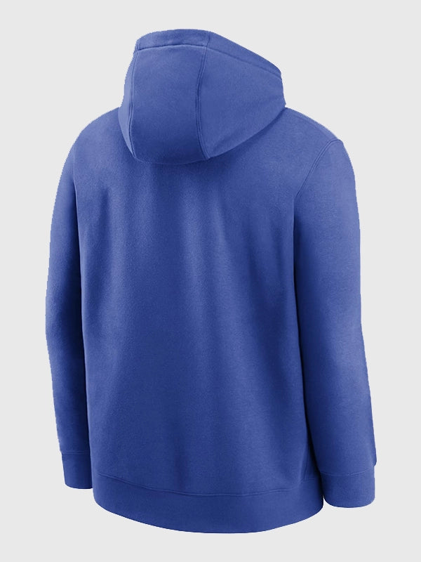 Los Angeles Rams 2025 inspired blue Nike fleece hoodie recreated with a balanced athletic feel