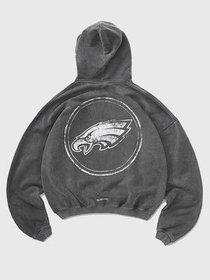 Philadelphia Eagles Fanatics x Represent Pullover Hoodie designed with relaxed unisex fit and premium fleece construction for everyday wear