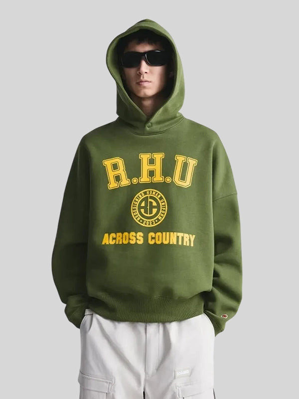 Unisex Landon Barker RHU green hoodie Recreation edition with soft interior and street-ready design