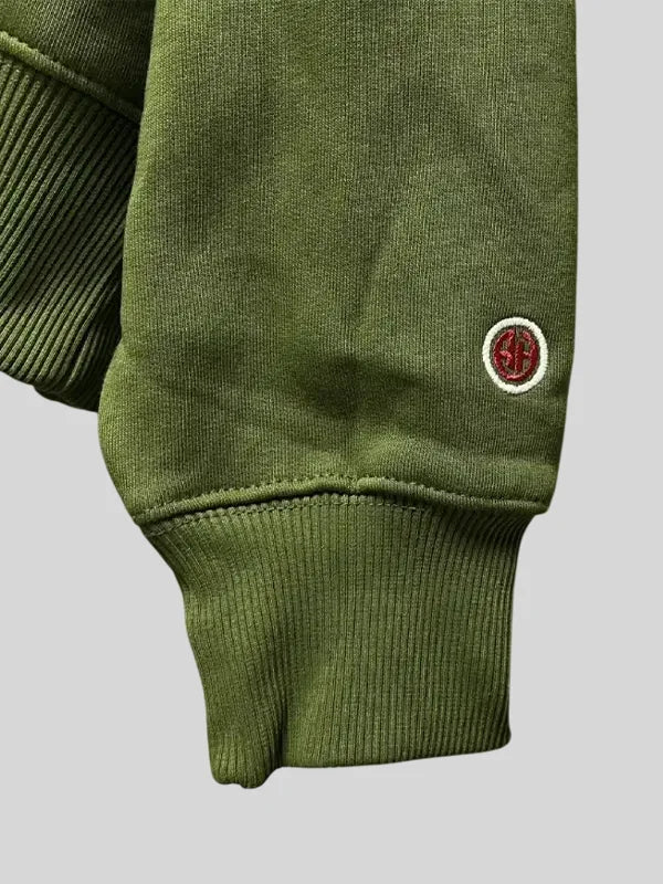 Recreation green pullover hoodie for both men and women reflecting Landon Barker RHU casual fashion aesthetics