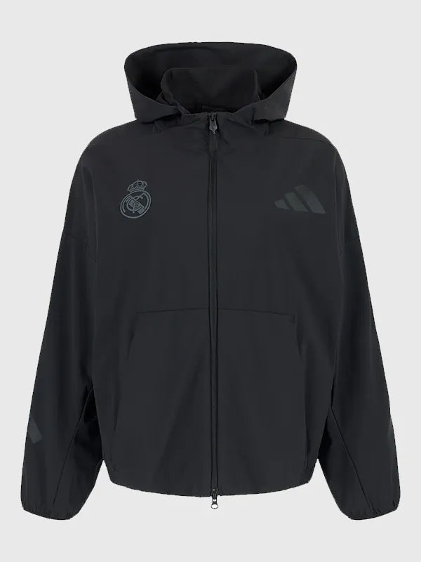 Adidas Urban Z.N.E. Real Madrid Track Jacket featuring minimalist branding and contemporary sportswear styling