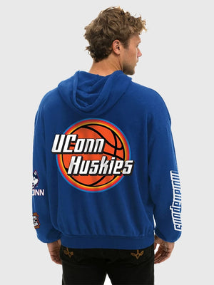RECREATED UConn Final Four 2026 Aviator Nation Pullover Hoodie in Blue designed with a cozy oversized silhouette and casual streetwear look