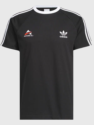 RECREATED Adidas x Avirex 2026 Black Ringer Unisex T-Shirt designed with a clean crewneck silhouette and sporty casual styling