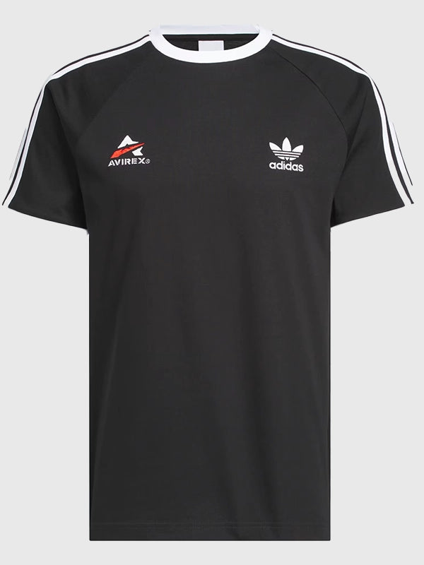 RECREATED Adidas x Avirex 2026 Black Ringer Unisex T-Shirt designed with a clean crewneck silhouette and sporty casual styling