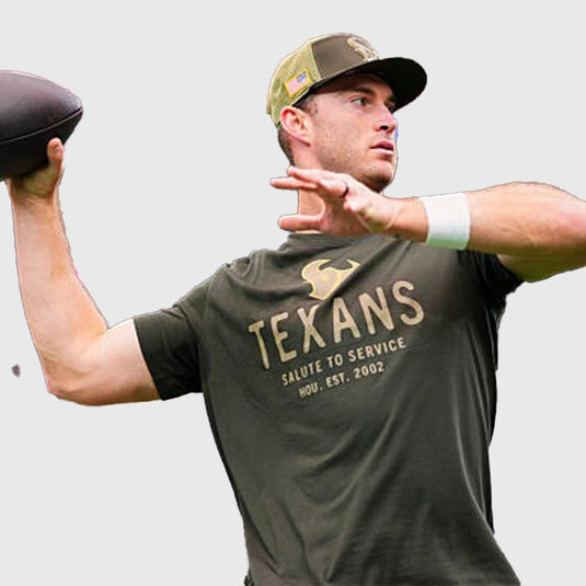 2025 Houston Texans forest green sideline Primary Edge Dri-FIT T-shirt for Salute to Service, combining style and performance.