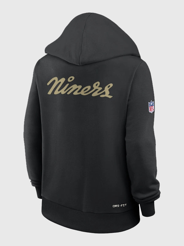 San Francisco 49ers 2025 Rivalries recreation hoodie in black offering everyday warmth and relaxed fit