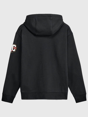 San Francisco 49ers Nike 80th Anniversary hoodie recreated in black with smooth texture and modern athletic styling