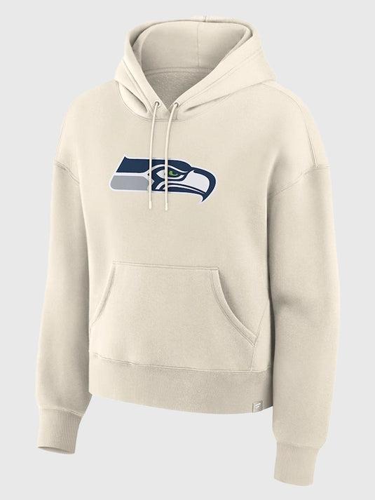 RECREATED Seattle Seahawks 2026 Fanatics Dove Legacy pullover hoodie in cream with cozy fleece interior