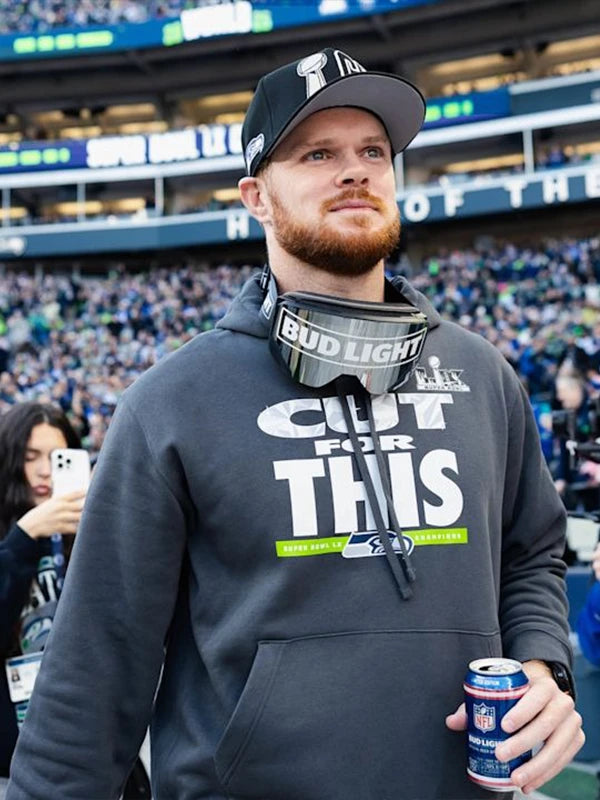 Seattle Seahawks Super Bowl LX champions grey fleece pullover hoodie with comfort fit and celebratory print