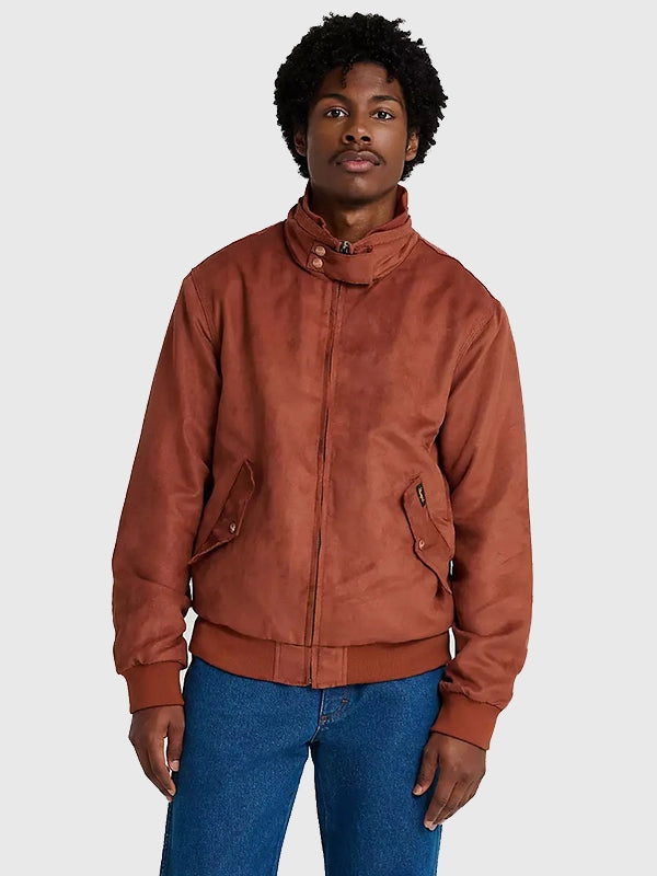 Joe Keery inspired Stranger Things season 5 jacket featuring soft brown suede finish and classic silhouette