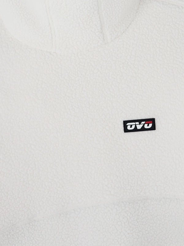 RECREATED OVO Winter Survival 2026 white balaclava sherpa hoodie with relaxed unisex fit