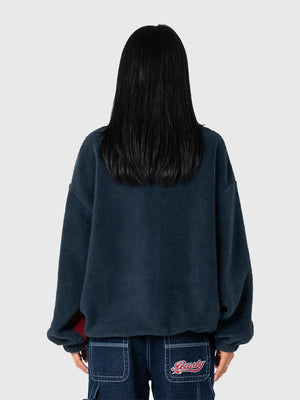 Unisex Rusty Two Tides sherpa fleece jacket in zip-through design, RECREATED with soft insulating build and easy casual styling