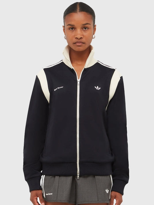 Recreation version of the unisex Adidas x Wales Bonner 2025 black jacket combining vintage flair and modern fit.