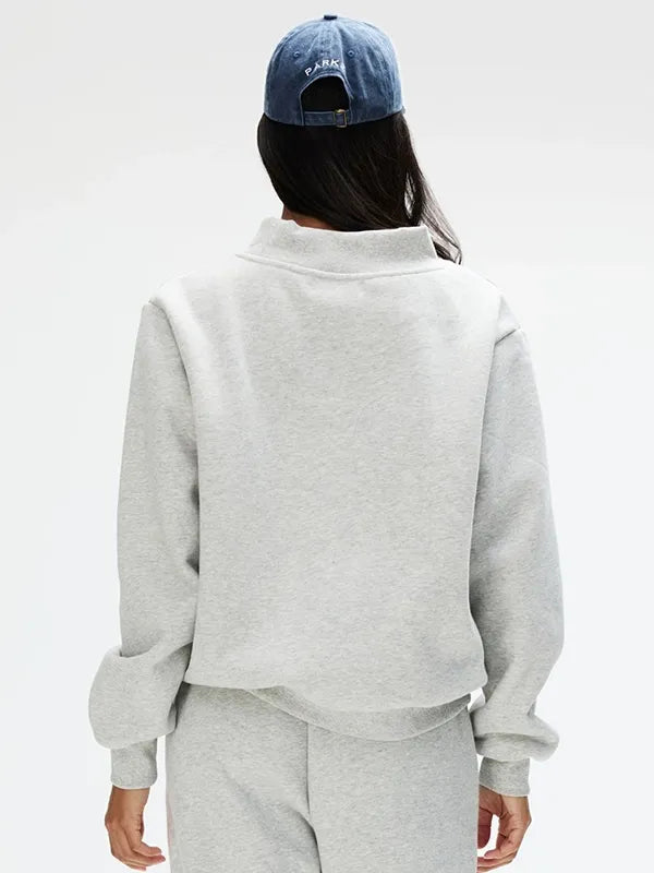 Signature Patch Parke Mockneck Fleece Sweatshirt featuring smooth finish, cozy texture, and understated streetwear styling