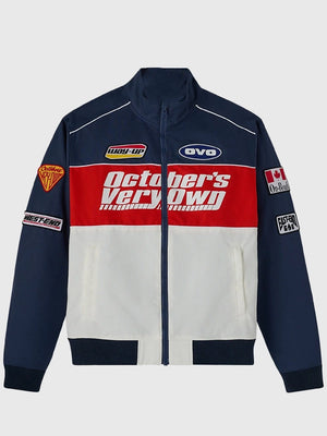 October's Very Own RECREATED 2026 Snowcross Racing full zip jacket featuring modern streetwear styling