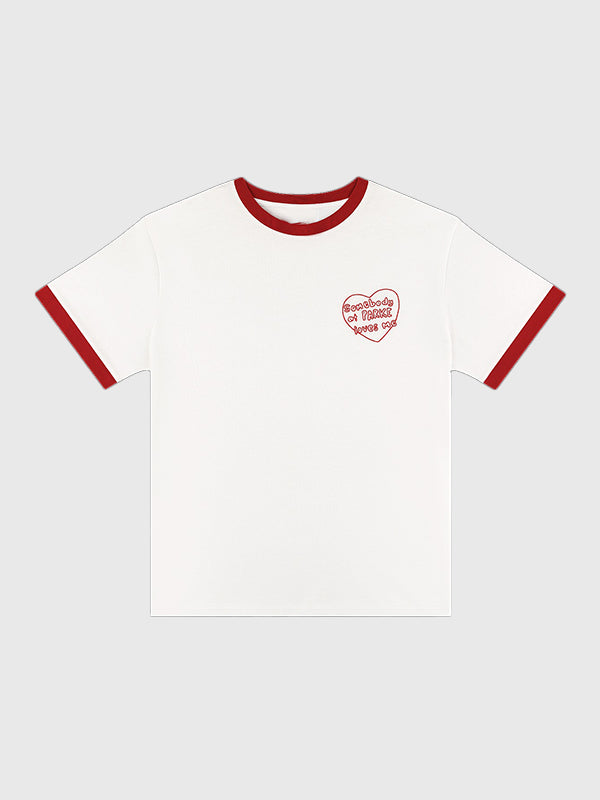 Parke Valentine’s 2026 RECREATED Somebody At Parke Loves Me t-shirt in white with a clean streetwear look