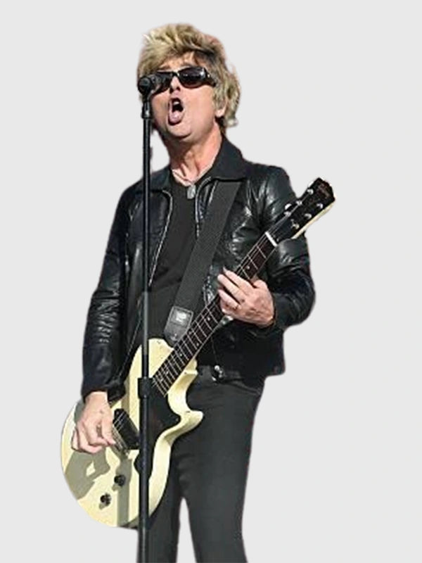 Recreated Green Day Super Bowl LX 2026 leather jacket in black with durable finish and rocker edge