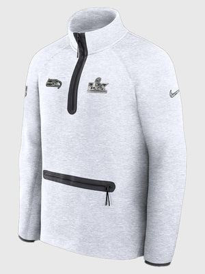RECREATED Seattle Seahawks Super Bowl LX Opening Night 2026 grey Nike Tech Fleece jacket with zip-front construction