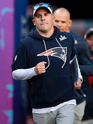 Super Bowl LX 2026 New England Patriots sideline navy pullover fleece hoodie featuring a relaxed athletic fit and soft interior
