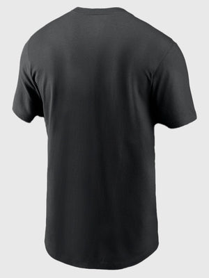 Black Super Bowl LX Opening Night 2026 crewneck t-shirt recreated for fans with crisp screen print and classic cotton construction