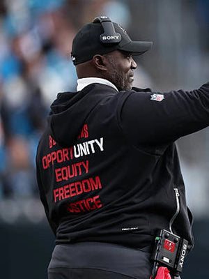 Black Tampa Bay Buccaneers Nike hoodie from the 2025 Inspire Change lineup with impactful messaging