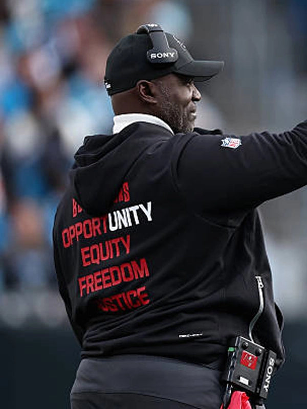 Black Tampa Bay Buccaneers Nike hoodie from the 2025 Inspire Change lineup with impactful messaging