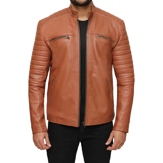 Michael Tan Brown Sheepskin Leather Jacket