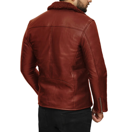 Ezekiel Tan Brown Shearling Leather Jacket