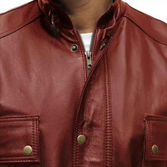 Jeremiah 3/4 Length Tan Brown Leather Jacket