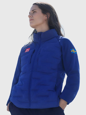 Milano Cortina 2026 Team Sweden curling event puffer jacket in blue crafted for cold climate protection and everyday wear