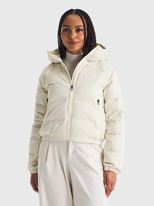 RECREATED Hydrenalite Down Puffer Hoodie Jacket by The North Face crafted with durable outer fabric and cozy down insulation