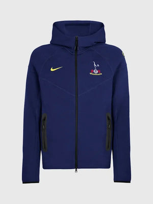 RECREATED Tottenham Spurs FC Nike 2025/26 T90 Tech Fleece Hoodie in Navy featuring soft fleece construction with a modern athletic silhouette