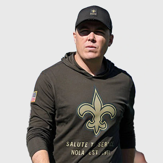 Salute to Service 2025 New Orleans Saints forest green pullover hoodie T-shirt offering moisture-wicking performance.