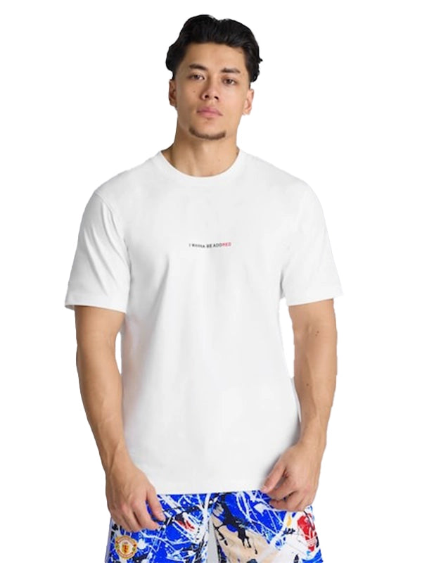 RECREATED Manchester United x Stone Roses 2026 Adidas t-shirt in white for unisex wear