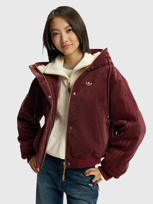 RECREATED Adidas brown corduroy padded jacket from the Lunar New Year SS26 theme with insulated comfort
