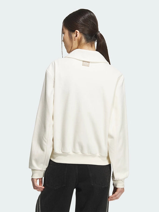 Recreation Adidas Lunar New Year SS26 sweatshirt in cream featuring a halfzip closure and warm fleece fabric