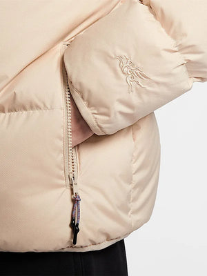 Nike Club China 2026 Year of the Horse light beige puffer jacket with full-zip closure and quilted design