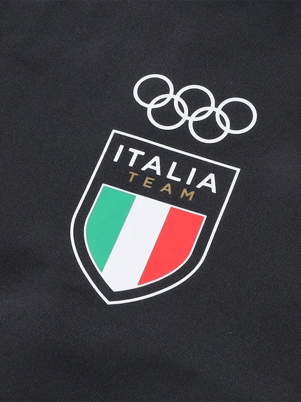 Team Italy inspired navy full-zip tech jacket from EA7 Emporio Armani with lightweight construction and streamlined sportswear fit