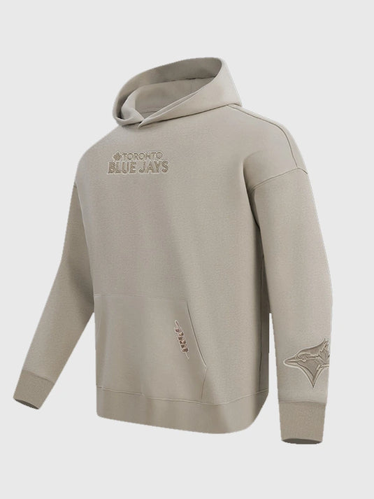 Light brown Toronto Blue Jays hoodie designed with Wingspan chest logo and fleece comfort.