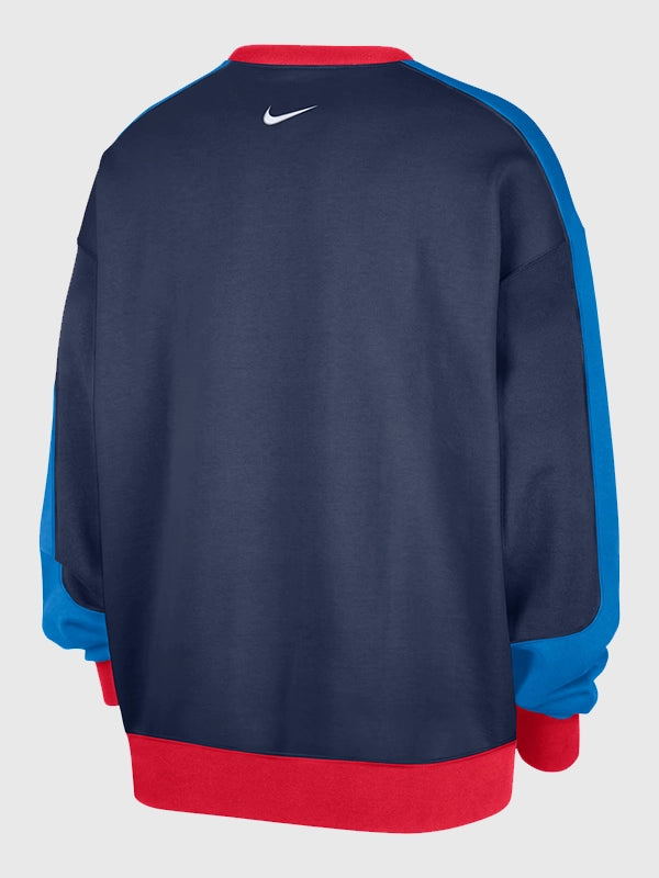 RECREATED WNBA Nike Legends anniversary crewneck in navy, designed with a clean silhouette, ribbed trims, and heritage-inspired print