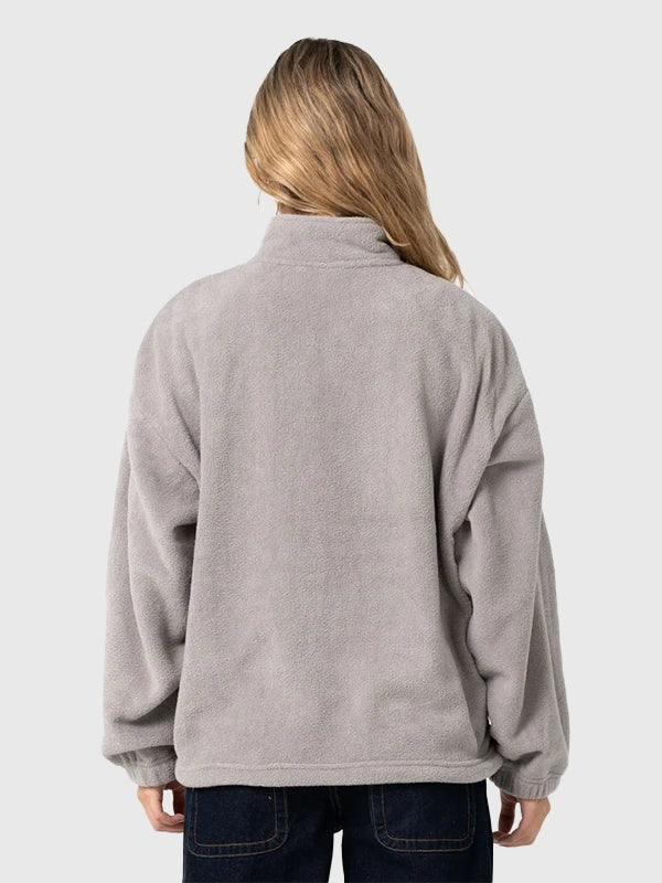 Zip-through unisex sherpa fleece jacket from Rusty 2026 Two Tides, RECREATED with warm pile fabric and functional outdoor-inspired design