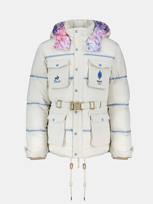 Milano Cortina 2026 Team France insulated hooded jacket by Le Coq Sportif with casual sporty styling