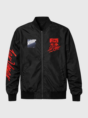 UFC 326 Las Vegas BMF black full-zip bomber jacket combining lightweight comfort and modern sport-inspired design