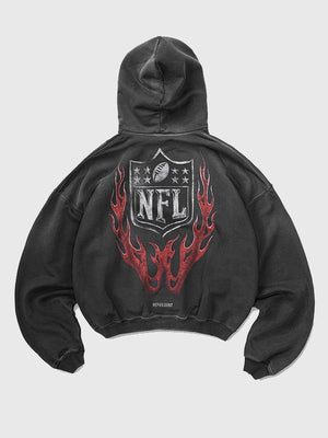 Shield Black Fleece Hoodie by Fanatics x Represent designed with relaxed unisex fit and clean modern streetwear silhouette