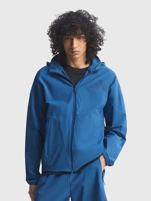 RECREATED Adidas Z.N.E. 2026 Blue Woven Hooded Track Jacket designed with a structured fit and modern performance-inspired styling