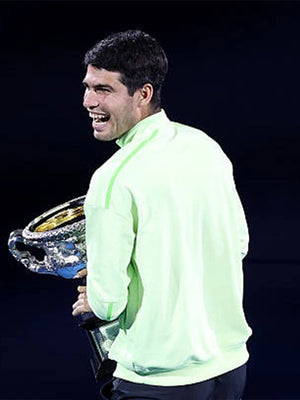RECREATED Australian Open 2026 Carlos Alcaraz green NikeCourt Heritage tennis jacket with zip front