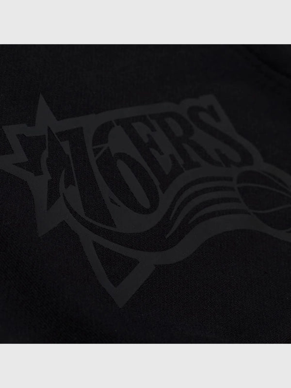 RECREATED black fleece hoodie Philadelphia 76ers x Mitchell & Ness Allen Iverson Playmaker with classic pullover fit and warm fabric